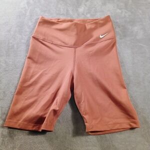 Nike Shorts Womens XS Orange Dri-FIT Biker 5" Inseam High Rise Athletic